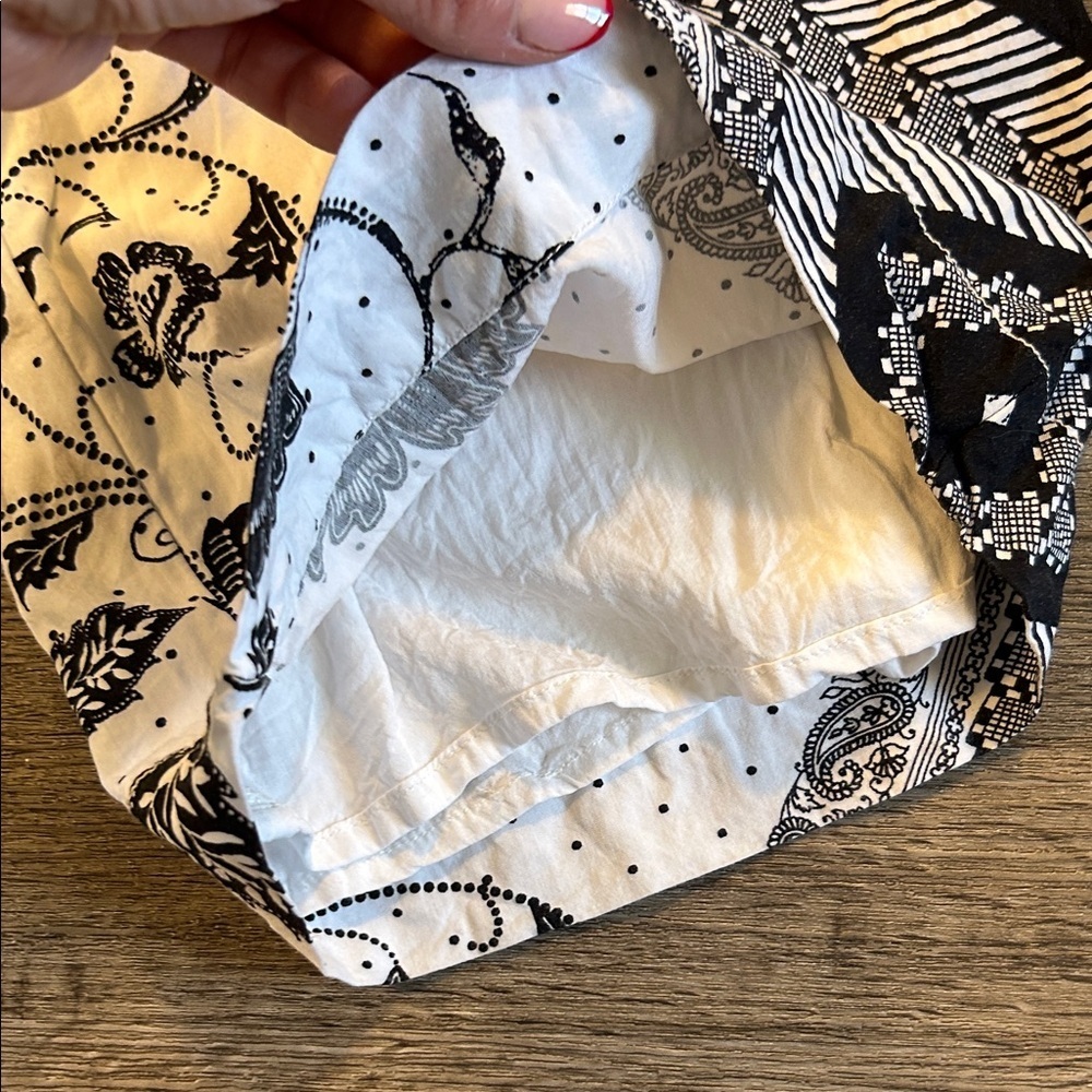 Anthropologie ett:twa Black White Floral Boho Cropped Pants Women’s S - Picture 5 of 9